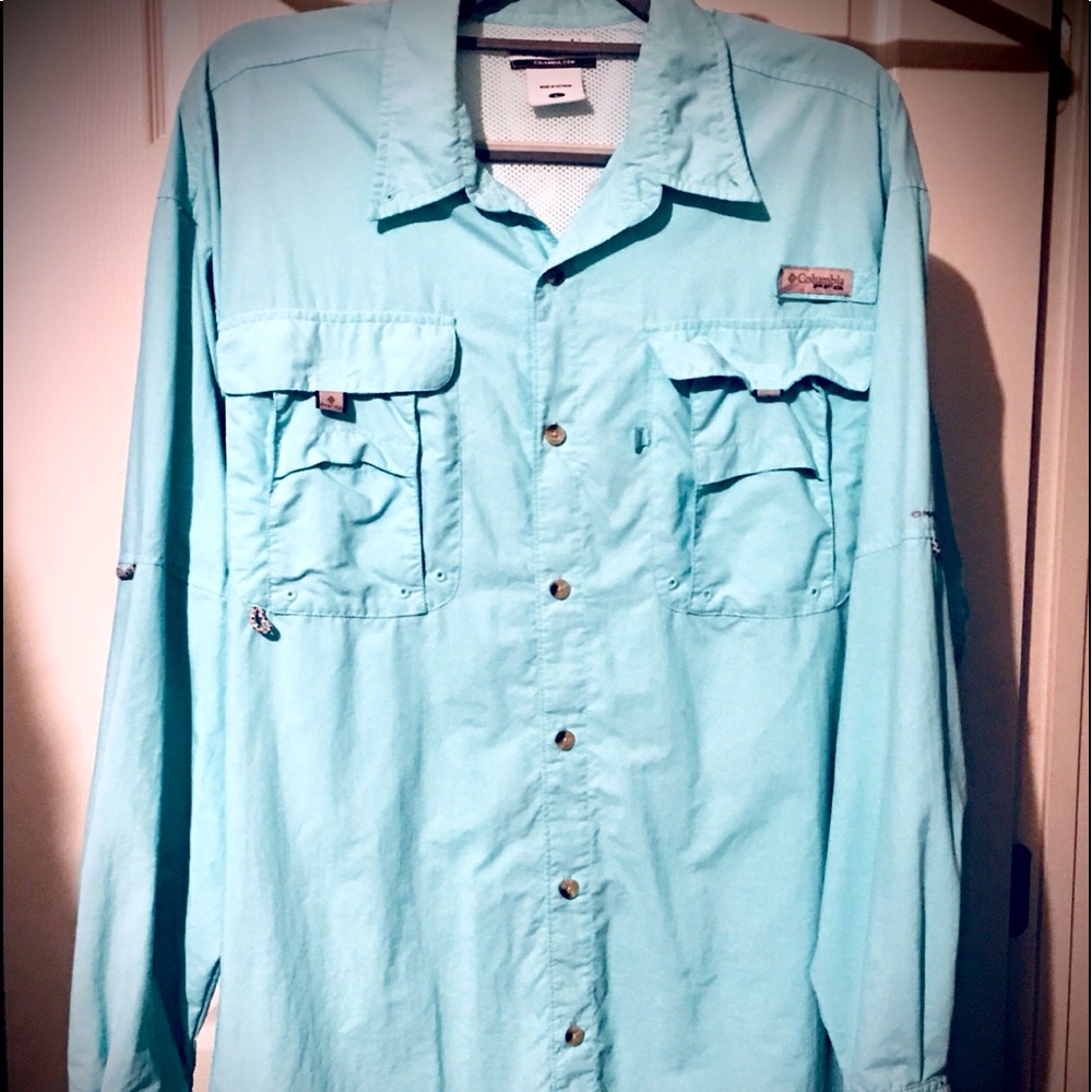 Sea foam blue Columbia PFG fisherman